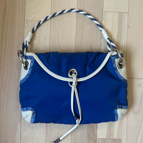 Y2K Versus by Versace Handbag – Bright Blue Nylon with Rope Handle - Picture 2 of 8